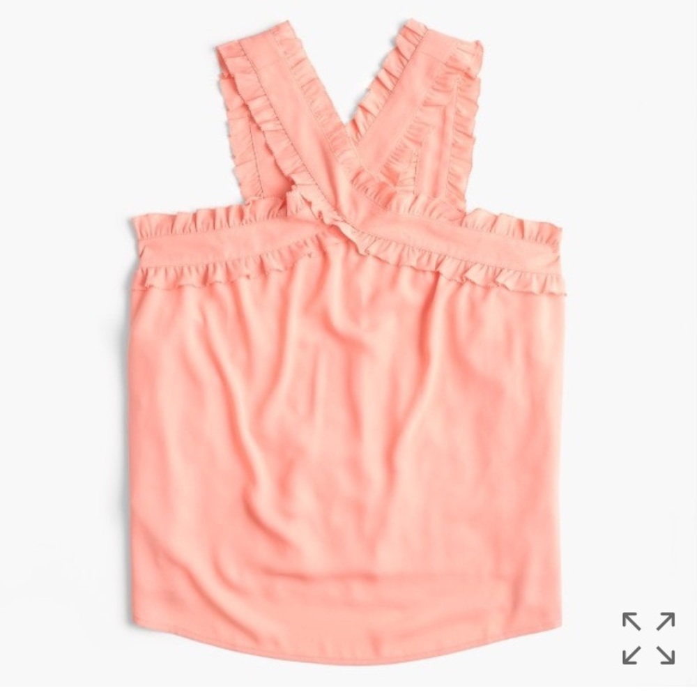 J. Crew Drapey Wrap Front Top Coral Tank Blouse